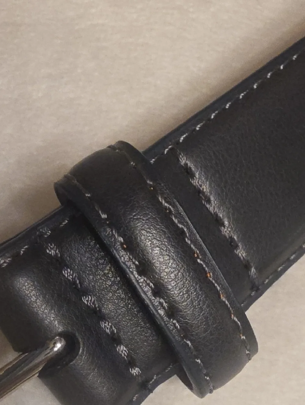 English Laundry Black Leather Belt with Brown Interior and Silver Buckle Size 40